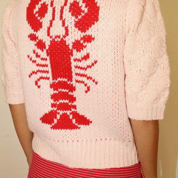 Bailey Rose Sweaters - Baileyrose Baby Pink Red Lobster Sweater S